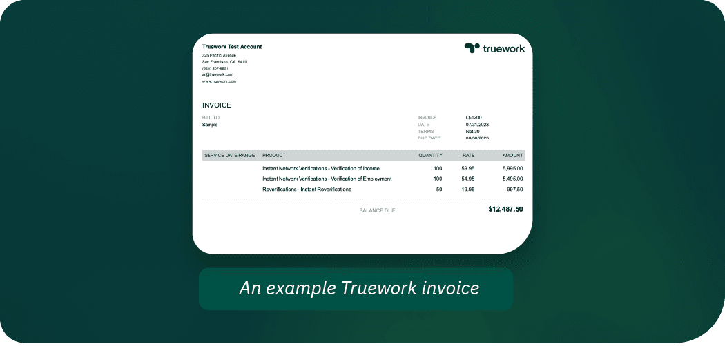 An example Truework invoice